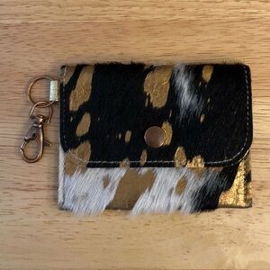 Red Sky Designs hair-on cowhide leather keychain wallet or card holder